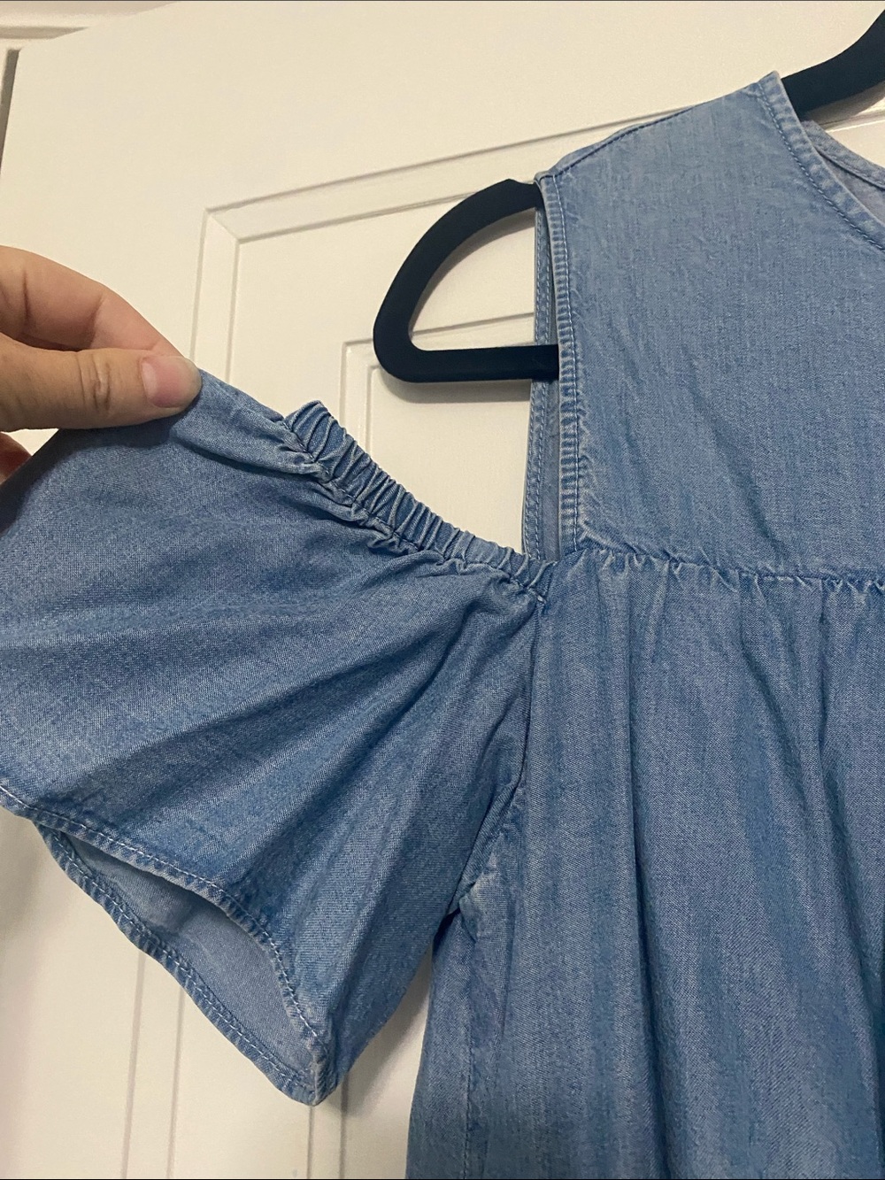 Zara Light Blue Cold-Shoulder Dress with Built in Short - Picture 3 of 4